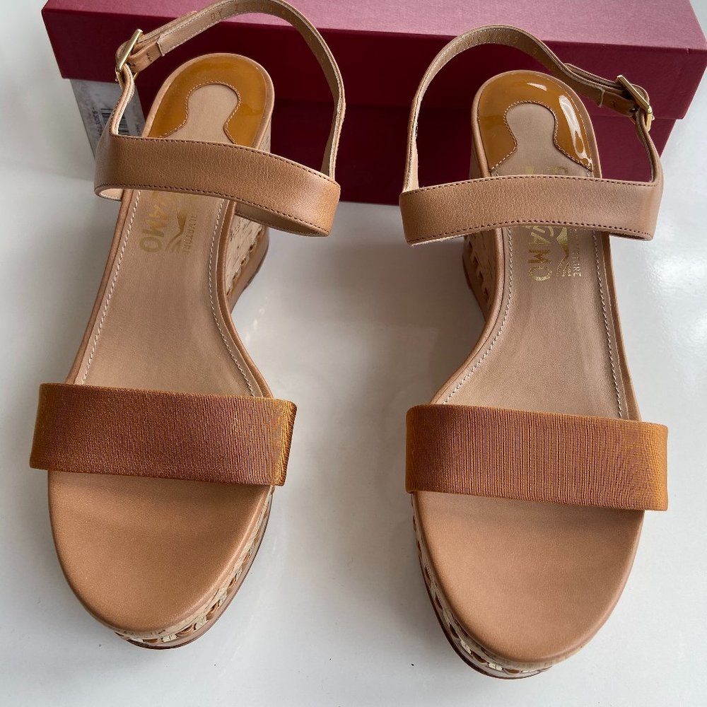 Salvatore Ferragamo Mollie Wedge Sandal Size 8.5B